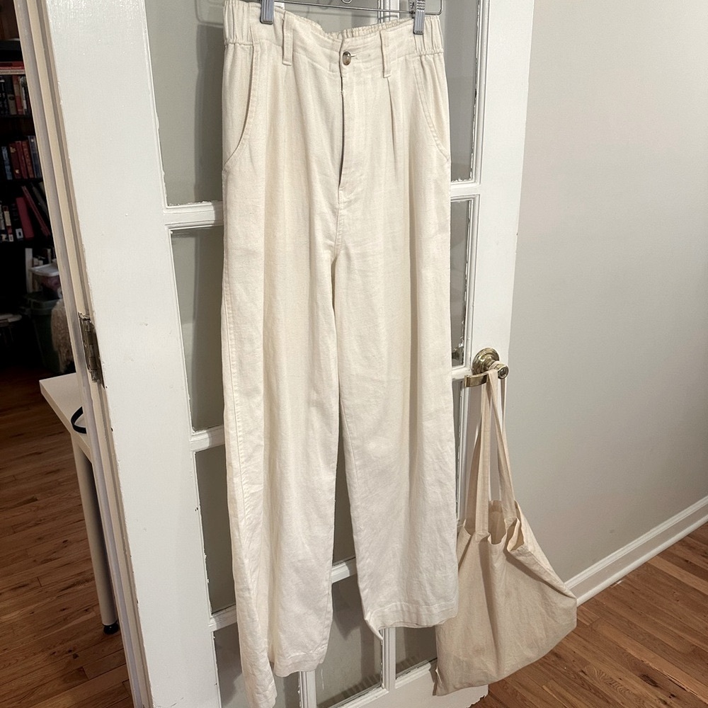 Madewell Like-New High-Waisted Linen Wide-Leg Trousers